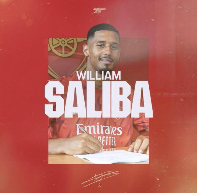 半岛体育官网-阿森纳续约萨利巴至2027，法国中卫改穿2号球衣